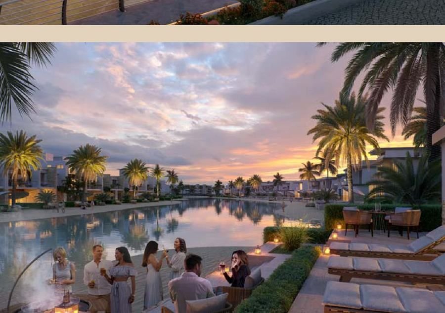The crystal lagoon at sunset